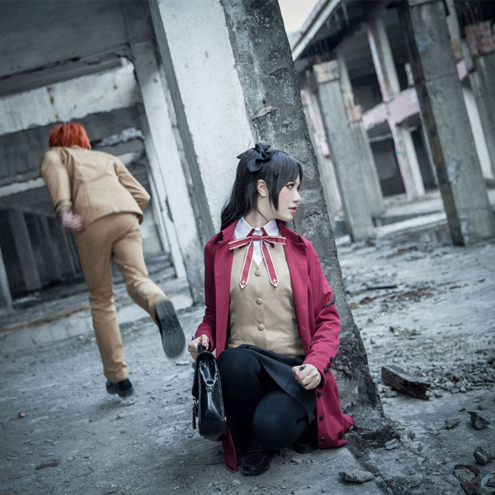 Fate / Stay Night Costume Rin Tohsaka Autumn School Uniform Cosplay Set for Women and Kids