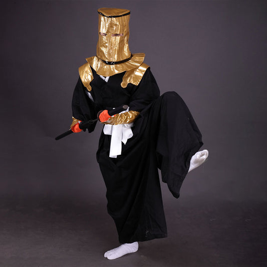 Bleach Komamura Sajin Cosplay Black Kimono full Outfit with Accessories for Men and Kids