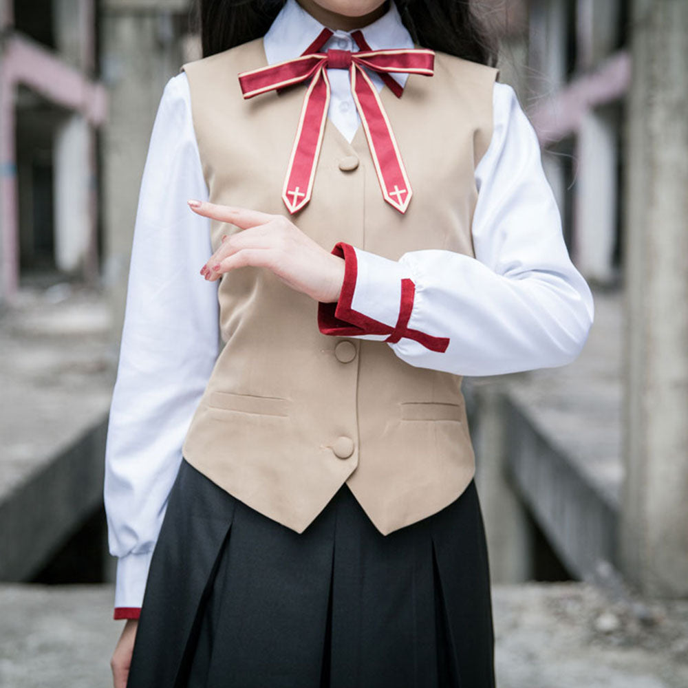 Fate / Stay Night Costume Rin Tohsaka Autumn School Uniform Cosplay Set for Women and Kids