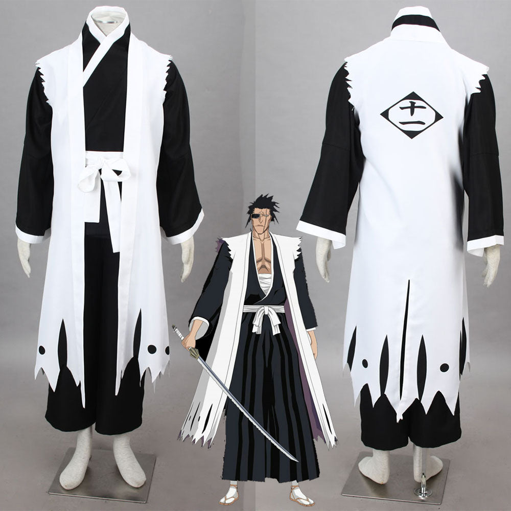 Bleach Costume Zaraki Kenpachi Cosplay Kimono full Outfit 11th Division Captain Costume for Men and Kids