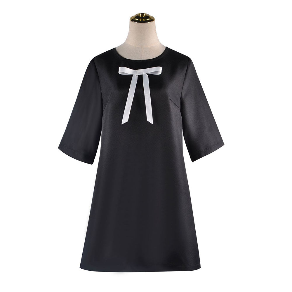 Women and Kids Spy x Family Costume Anya Forger Black Cosplay Dress Costume with Accessories