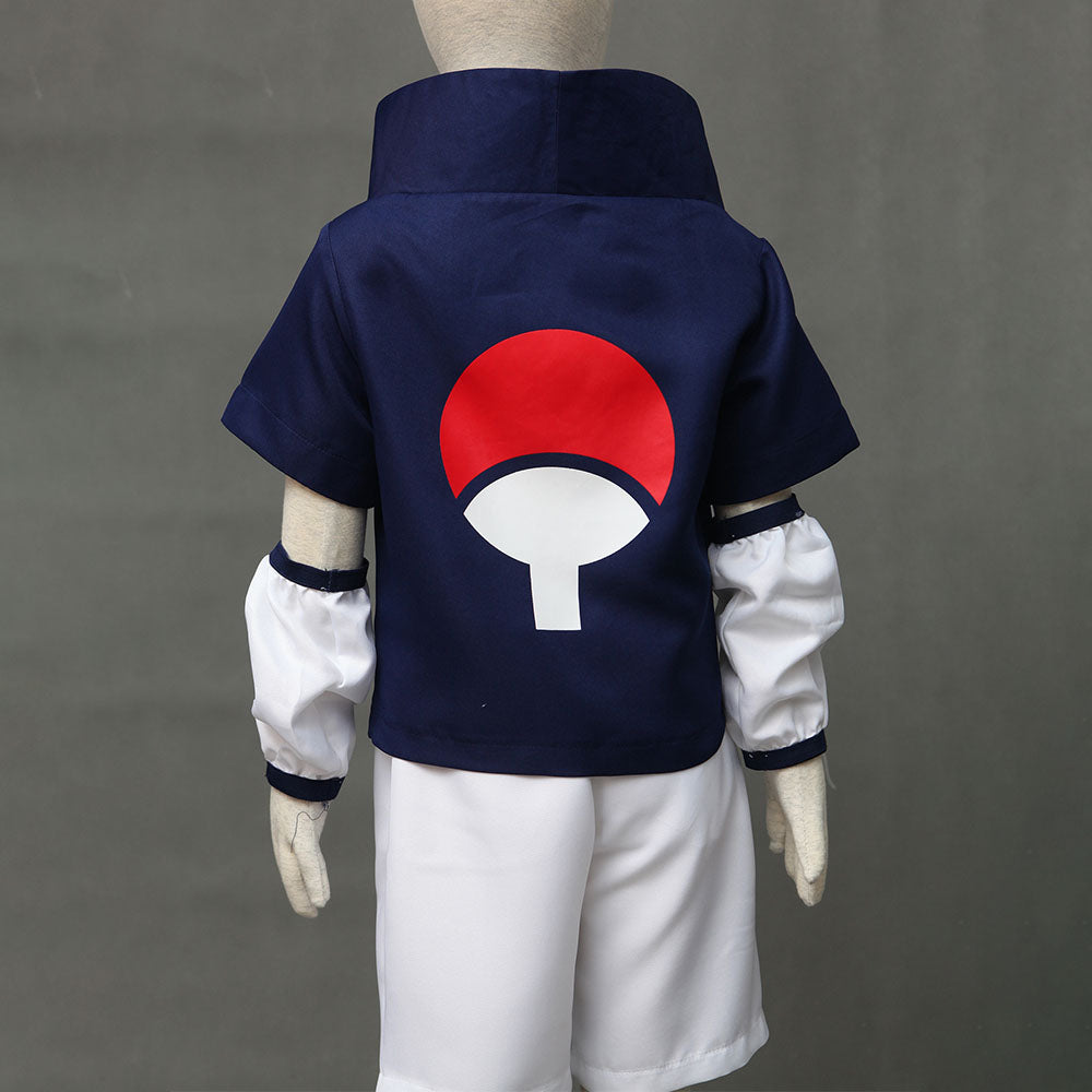 Men and Kids Naruto Costume Childhood Uchiha Sasuke Cosplay full Outfit