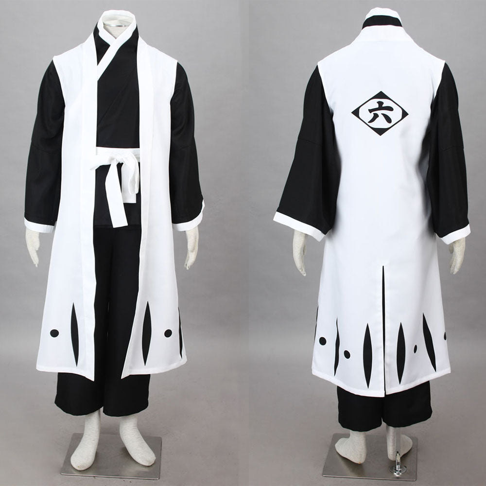 Bleach Costume Kuchiki Byakuya Cosplay Kimono Set 6th Division Captain Costume for Men and Kids