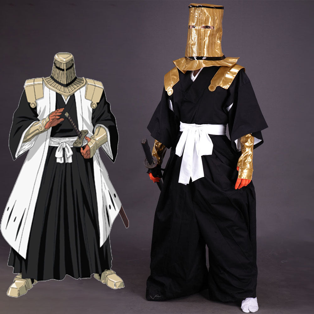 Bleach Komamura Sajin Cosplay Black Kimono full Outfit with Accessories for Men and Kids