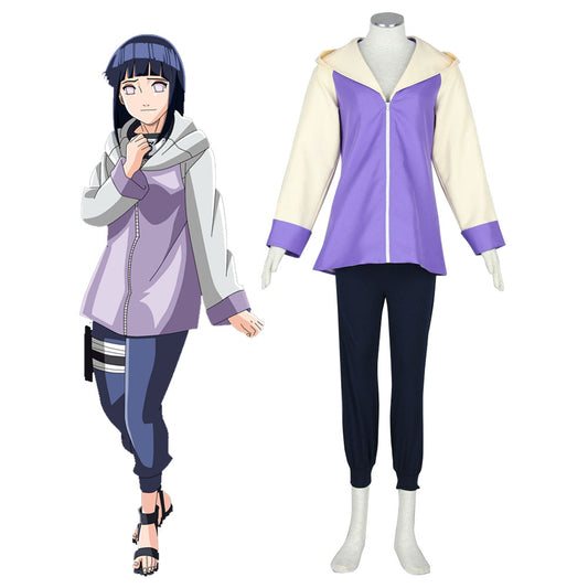 Naruto Shippuden Costume Hyuuga Hinata Cosplay full Outfit for Women and Kids