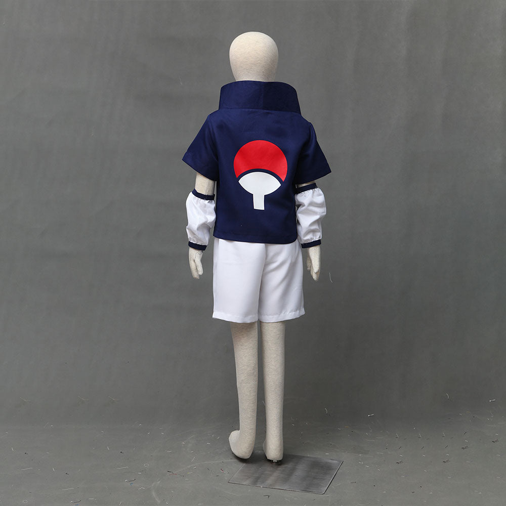 Men and Kids Naruto Costume Childhood Uchiha Sasuke Cosplay full Outfit