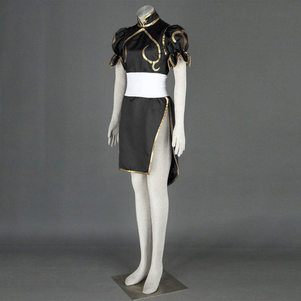 Street Fighter Costume Chun Li Cosplay Black Dress with Accessories fo ...