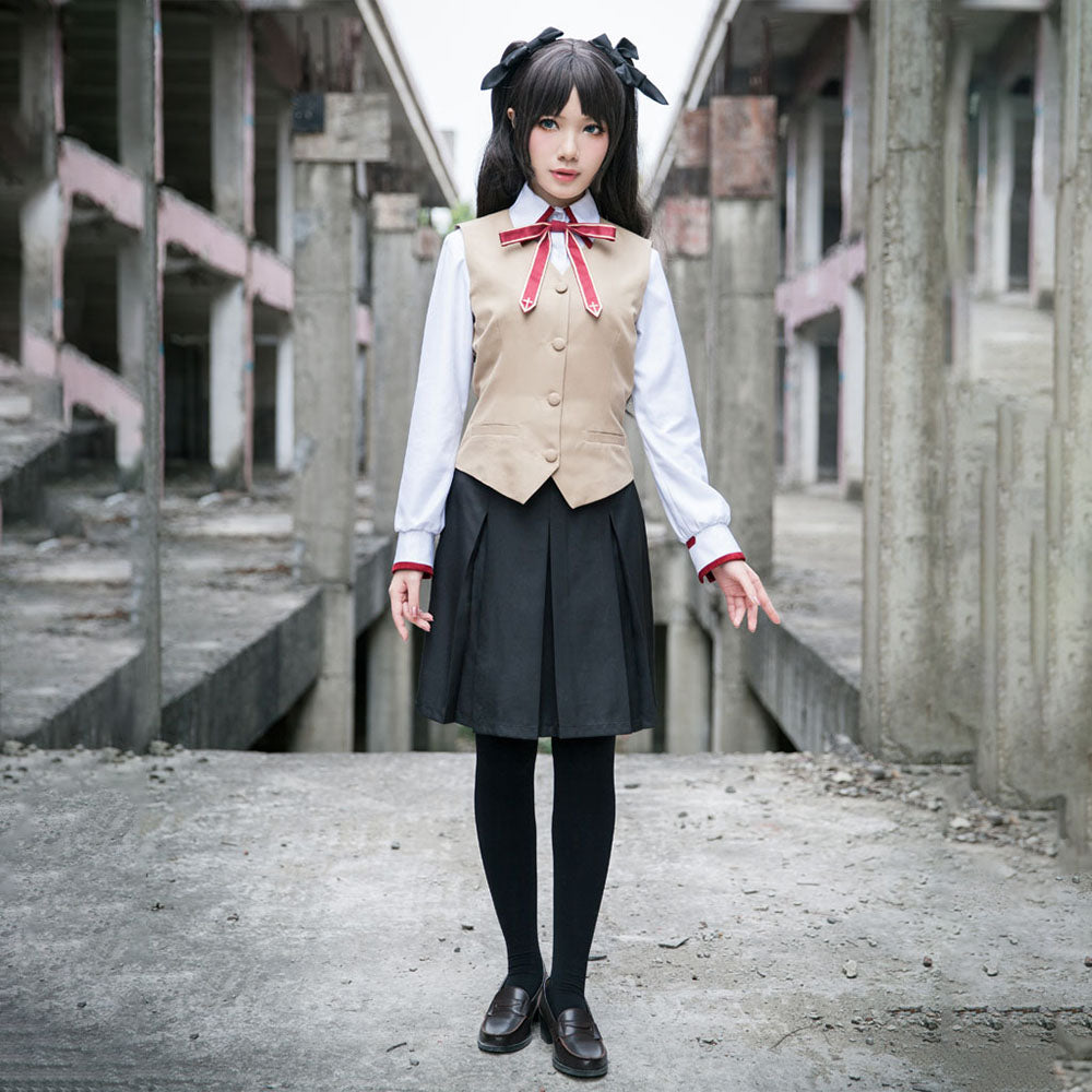 Fate / Stay Night Costume Rin Tohsaka Autumn School Uniform Cosplay Set for Women and Kids