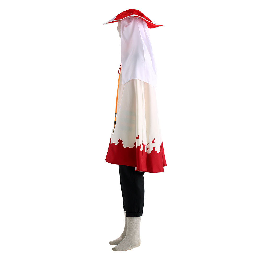 Naruto Costume Seventh Hokage Naruto Cosplay full Outfit with Hokage Hat for Men and Kids