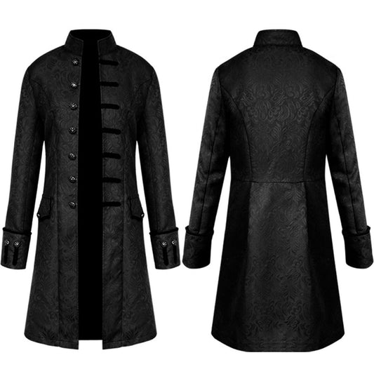Halloween Costume Coat Middle Century Steam Punk Vintage Unifrom Cosplay for Men and Kids