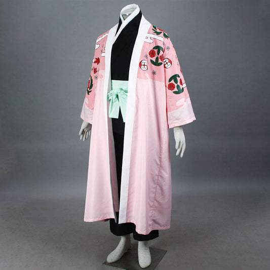 Bleach Costume Kyoraku Shunsui Cosplay Kimono Outfit 8th Division Captain Costume for Men and Kids