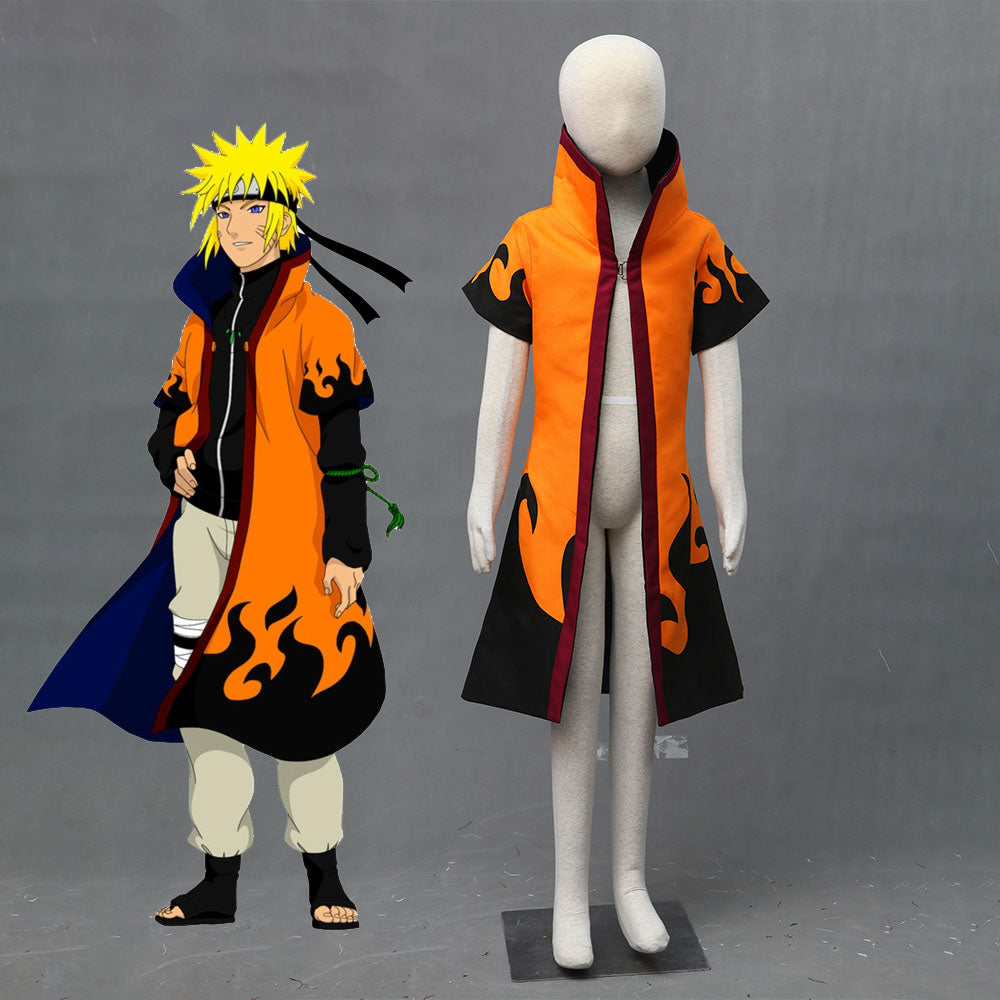 Naruto Costume Uzumake Naruto Sixth Hokage Cosplay Cloak For Men and Kids