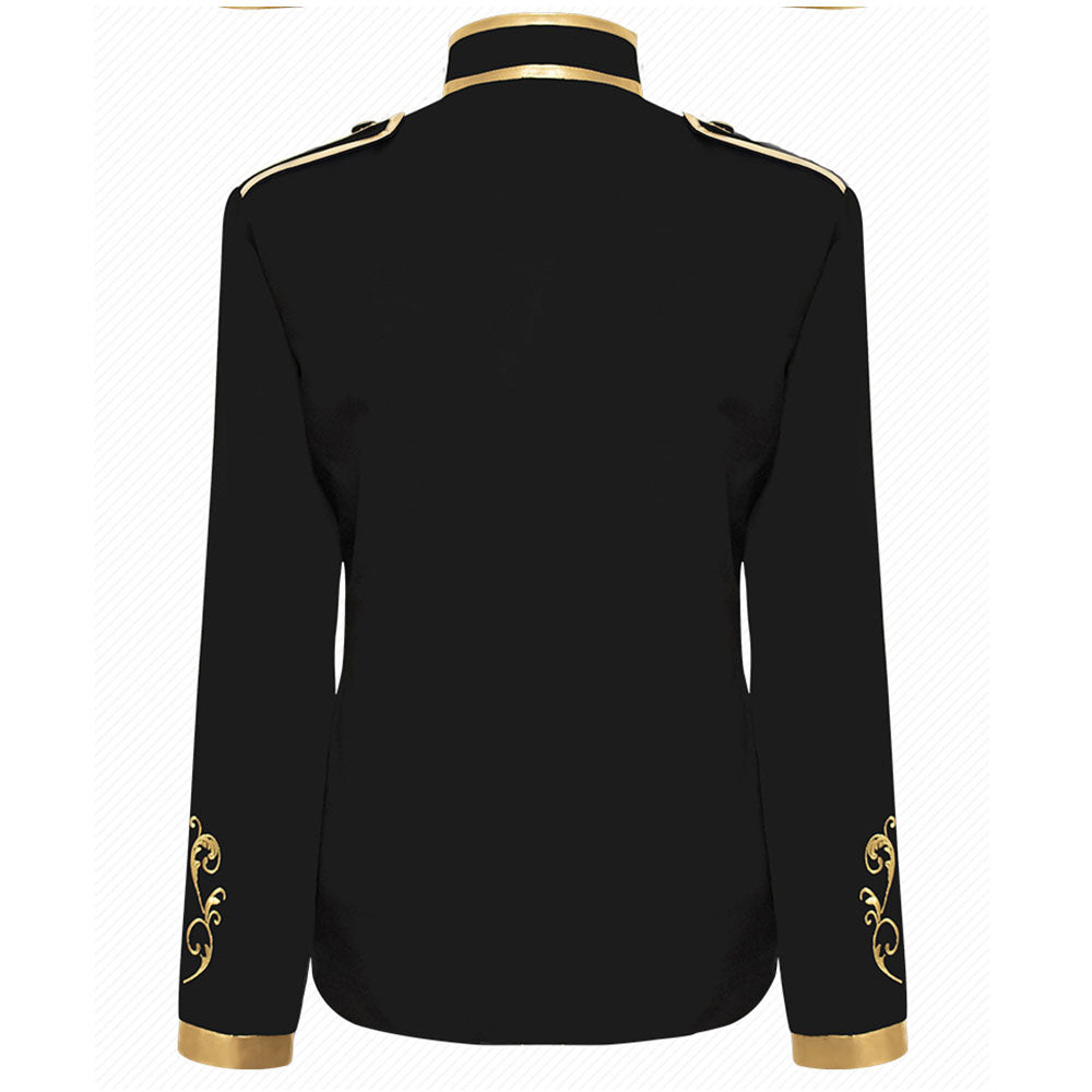 Halloween Costume Jacket Middle Age Prince Golden Edge Stand Collar Unifrom Cosplay for Men