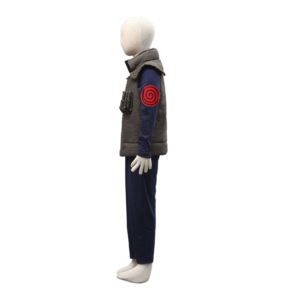 Naruto Costume Konoha Ninja Village Jonin Uniform Kakashi Cosplay Uniform for Men and Kids