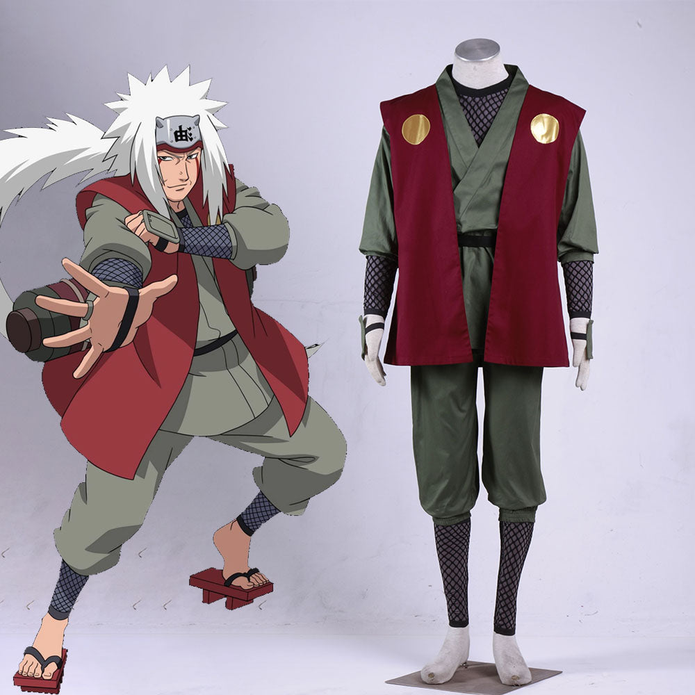 Naruto Costume Jiraiya Cosplay full Outfit for Men and Kids