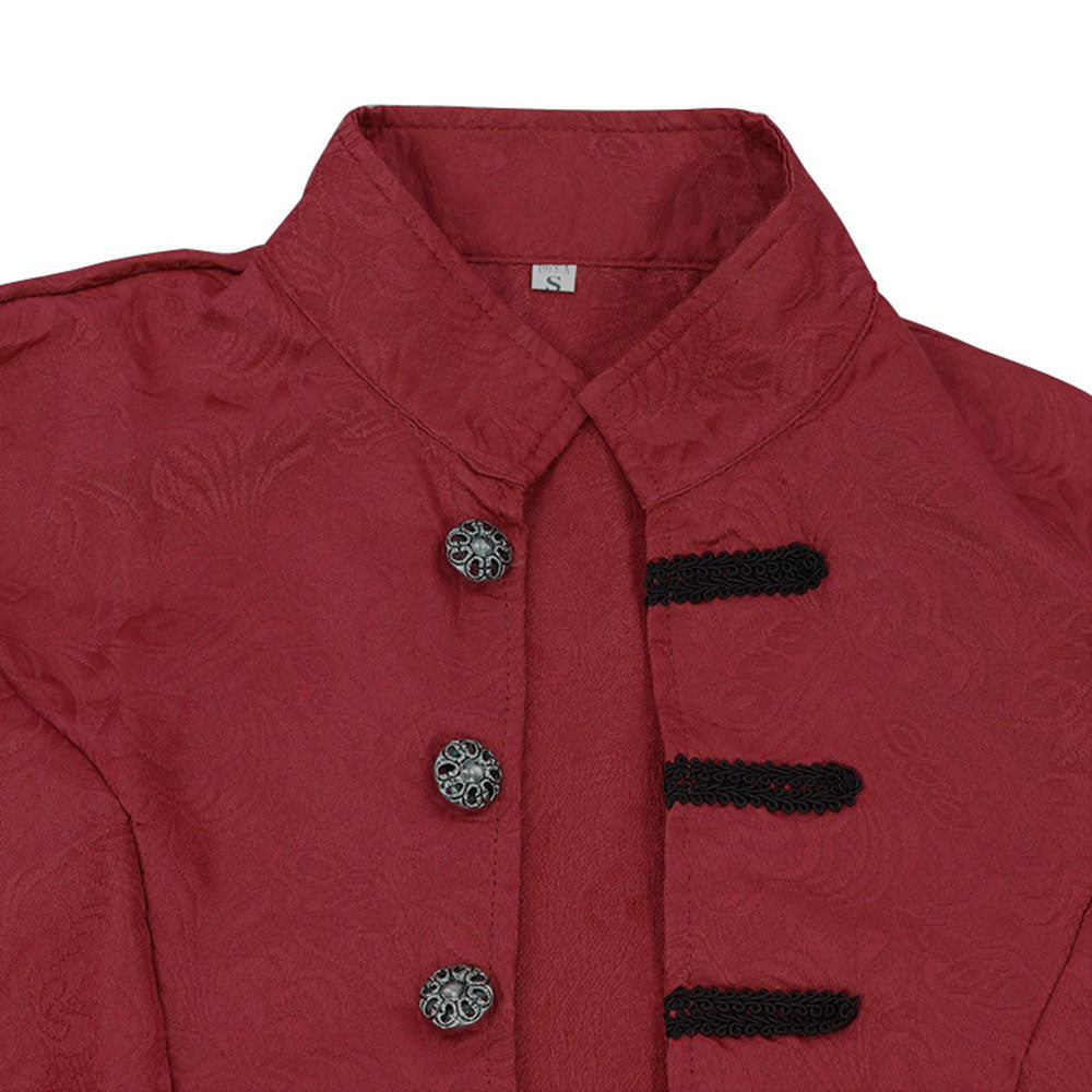Halloween Costume Coat Middle Century Steam Punk Vintage Unifrom Cosplay for Men and Kids