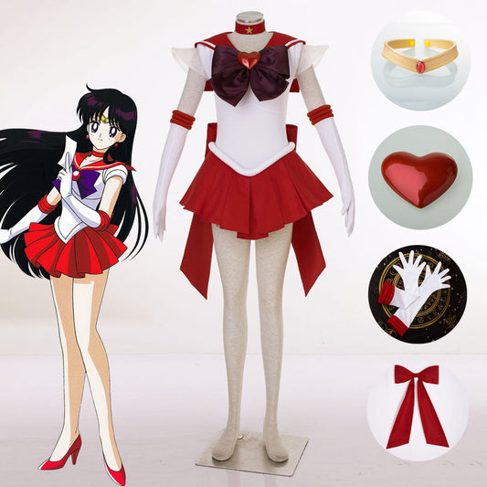 Women and Kids Sailor Moon Super S Costume Sailor Mars Heino Rei Cosplay with Accessories