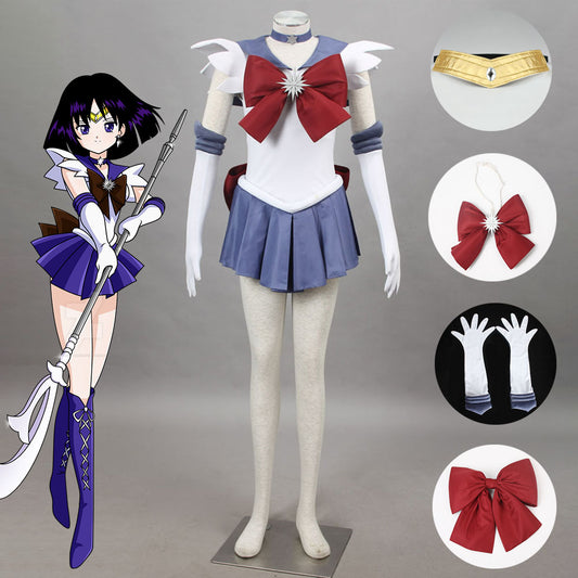 Women and Kids Sailor Moon Costume Sailor Saturn Tomoyo Hotaru Cosplay with Accessories