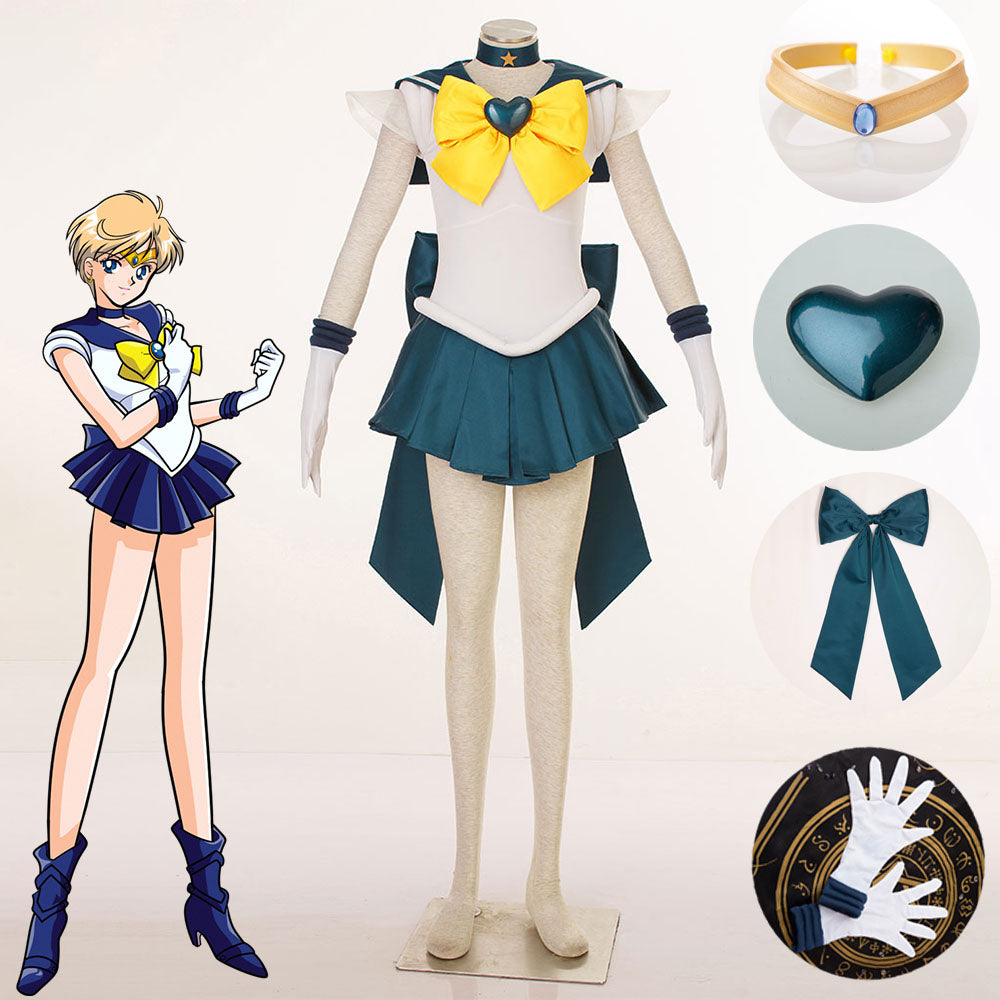 Women and Kids Sailor Moon Super S Costume Sailor Uranus Tenou Haruka Cosplay with Accessories