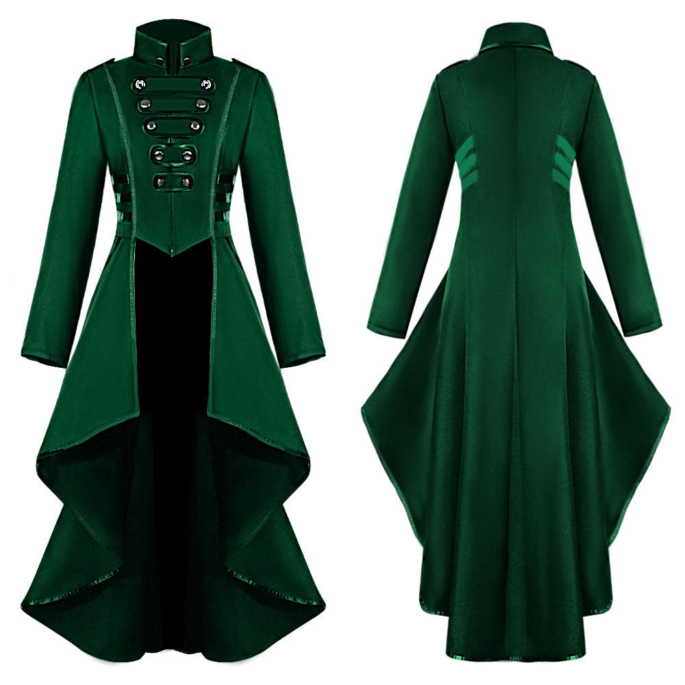 Halloween Costume Tailcoat Middle Age High-Low Vintage Long Tailcoat Cosplay for Women