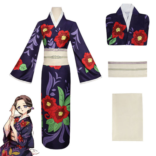 Demon Slayer Kimetsu no Yaiba Costume Tamayo Kimono Cosplay Full Outfit for Women