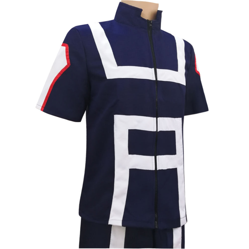 Anime My Hero Academia Costume Midoriya Izuku Training/Gym Cosplay Outfit with Wig