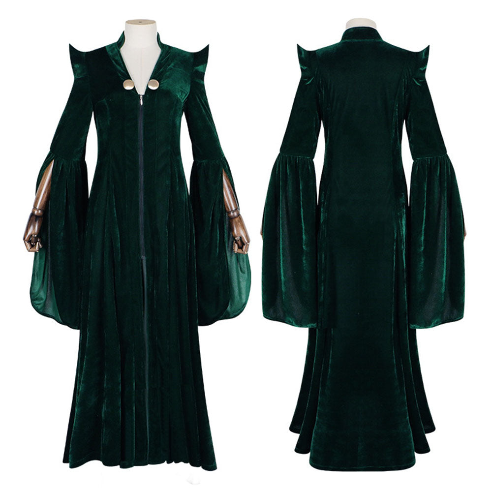 Harry Potter Costume Minerva McGonagall Cosplay Maxi Dress With Hat for Women