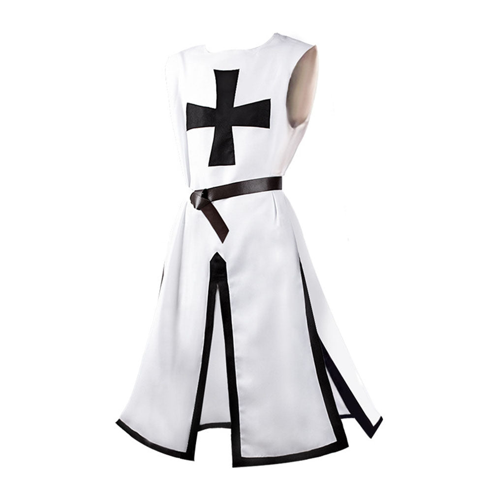 Halloween Costume Coat Middle Age Cross Cosplay Long Coat with Belt for Men