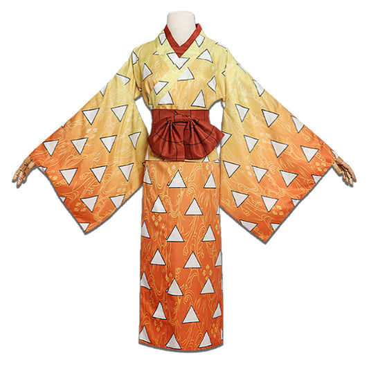 Women Demon Slayer Costume Kimono Cosplay Kamado Tanjirou Hashibira Inosuke Agatsuma Zenitsu
