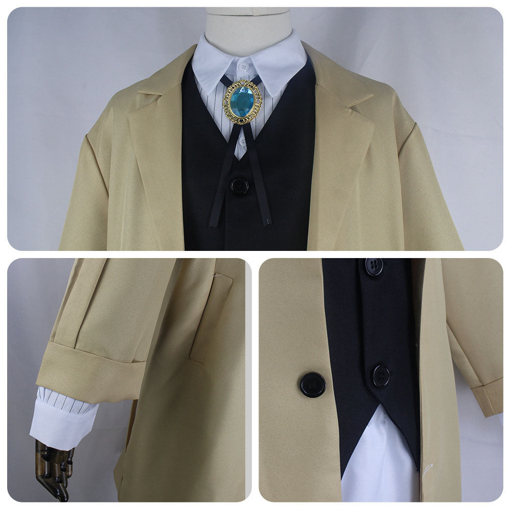 Bungou Stray Dogs Costume Osamu Dazai Cosplay full Outfit with Accessories for Men