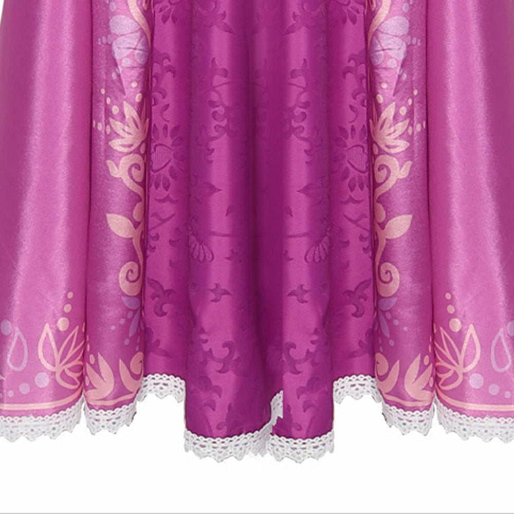 Tangled Costumes Princess Rapunzel Cosplay Pink Dress for Women and Kids