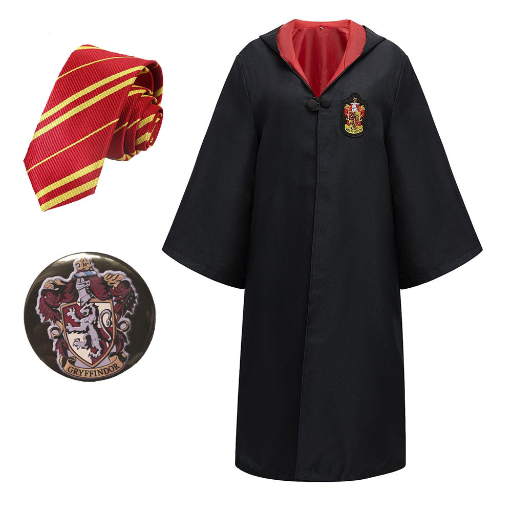 Kids And Adults Harry Potter Cosplay Costume Cloak With Tie and Badge