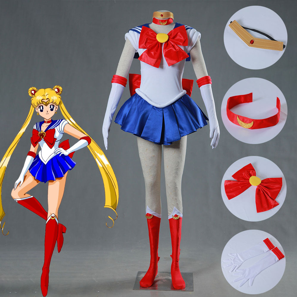 Women and Kids Sailor Moon Costume Sailor Moon Tsukino Usagi Cosplay with Accessories