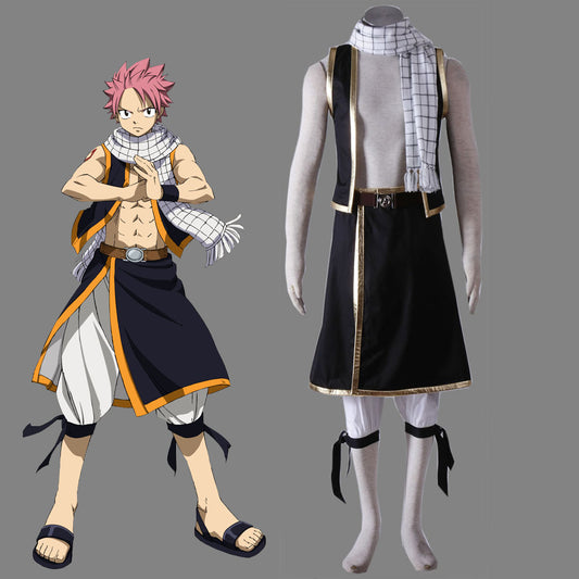 Fairy Tail Costume Final Season Etherious Natsu Dragneel Cosplay Set for Men and Kids