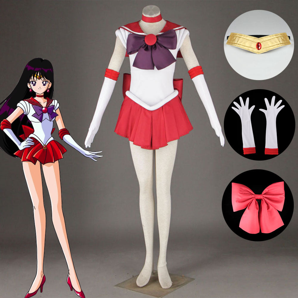Women and Kids Sailor Moon Costume Sailor Mars Heino Rei Cosplay with Accessories