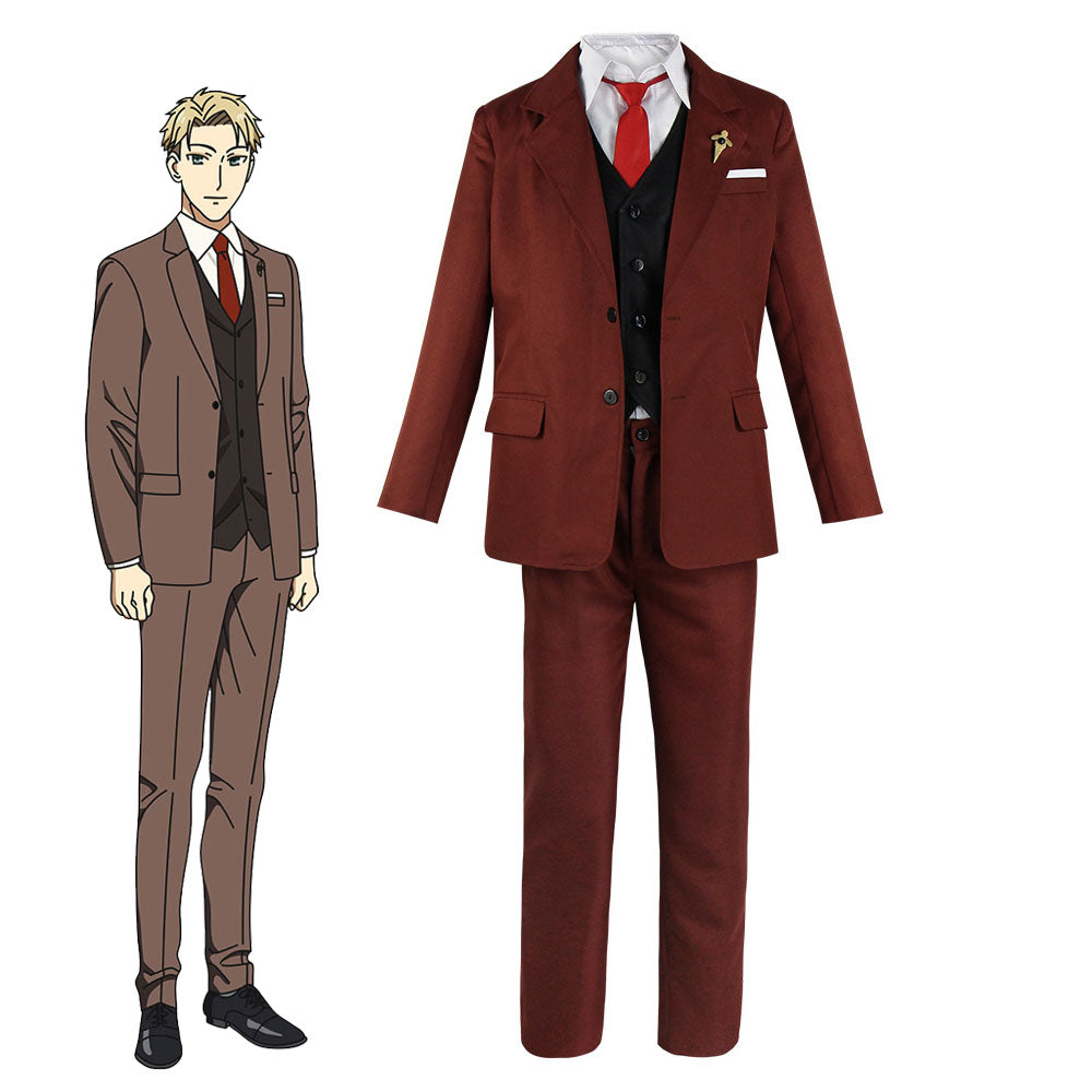 Spy x Family Costume Loid Forger Cosplay Full Outfit Costume with Accessories for Men and Kids