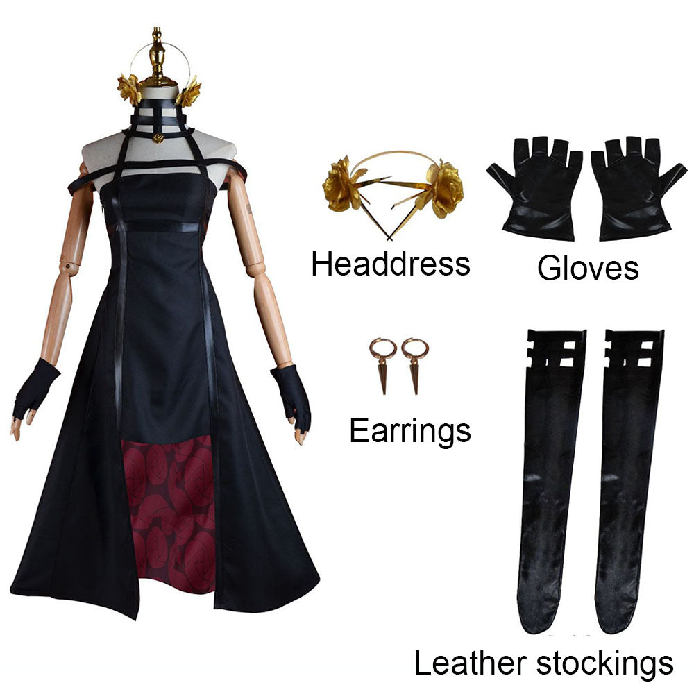 Spy x Family Costume Yor Briar Yor Forger Cosplay Dress Costume with Accessories for Women