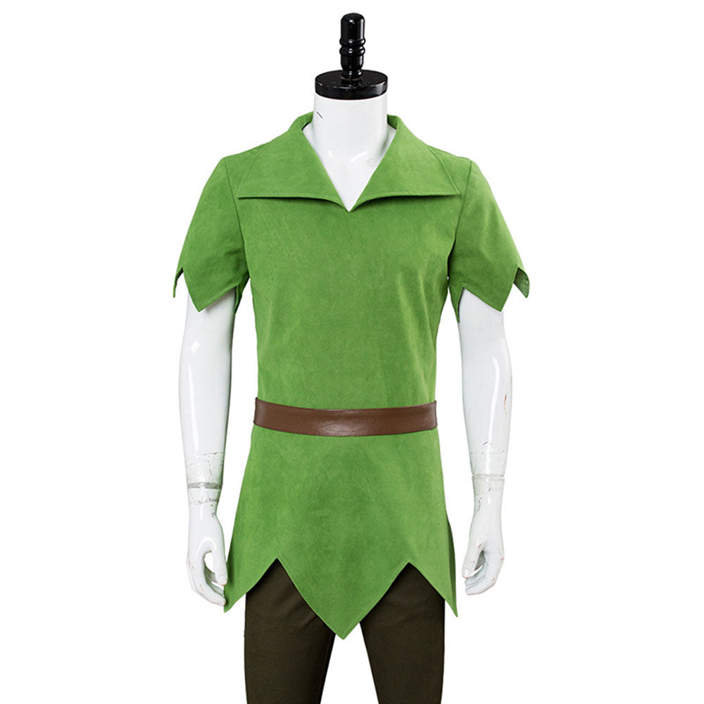 Peter Pan Costume Peter Pan Cosplay Green full outfit for Adults and Kids