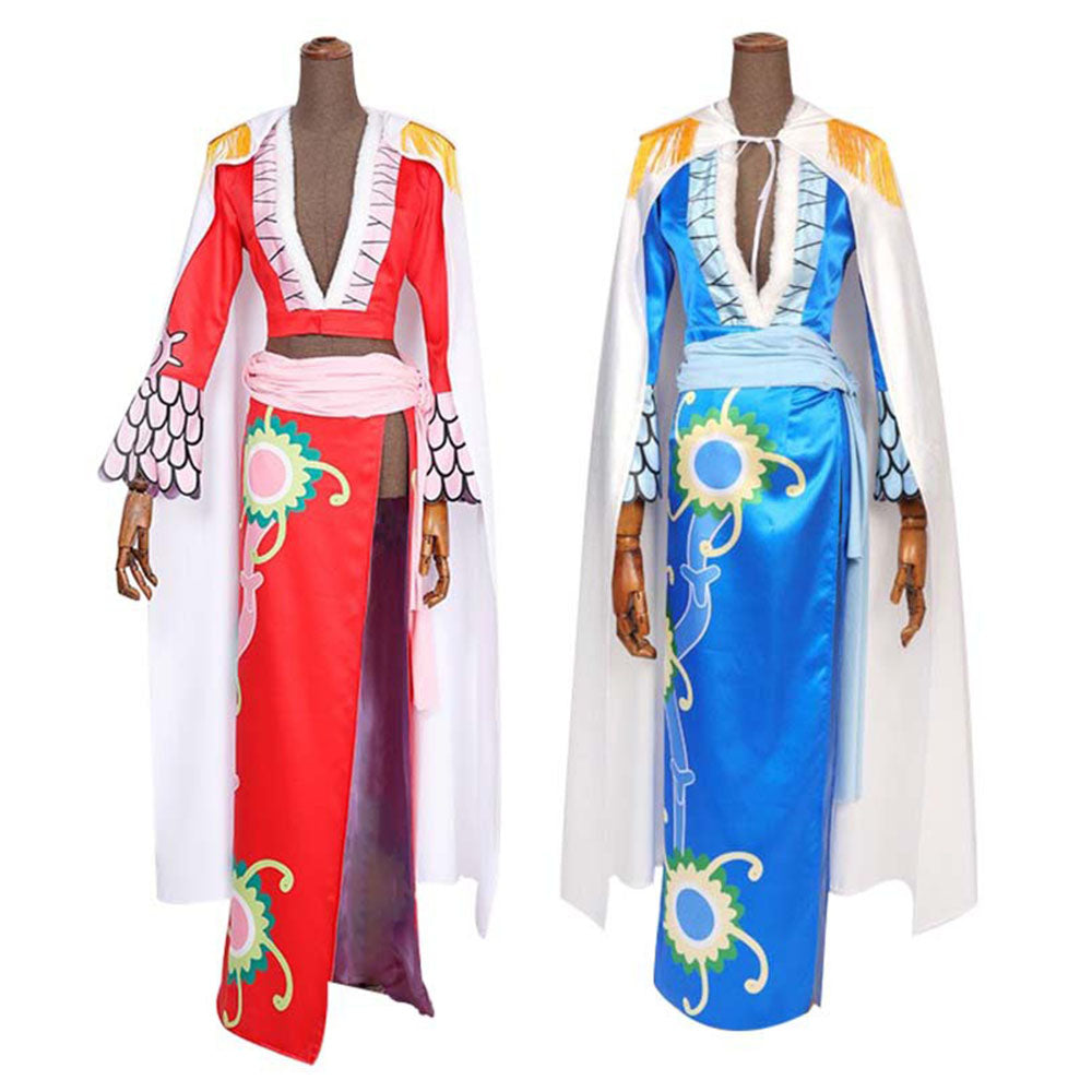 One Piece Costumes Boa Hancock Cosplay Dress Full Outfit with Snake Earrings for Women
