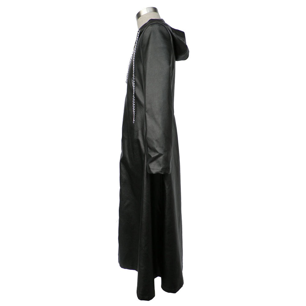 Kingdom Hearts Costume Organization XIII Cosplay Cloak Black Leather Robe for Men and Kids