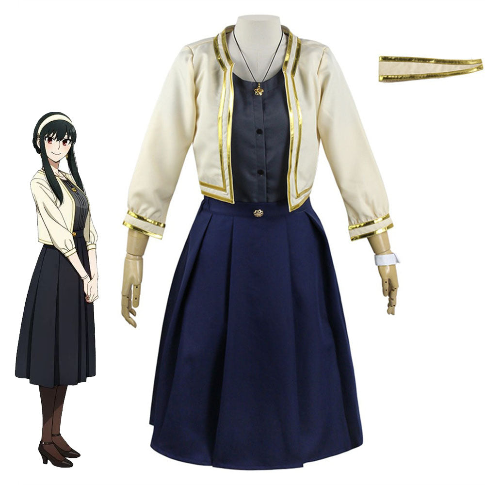 Spy x Family Costume Yor Briar Yor Forger Cosplay Navy Suits with Jacket for Women and Kids
