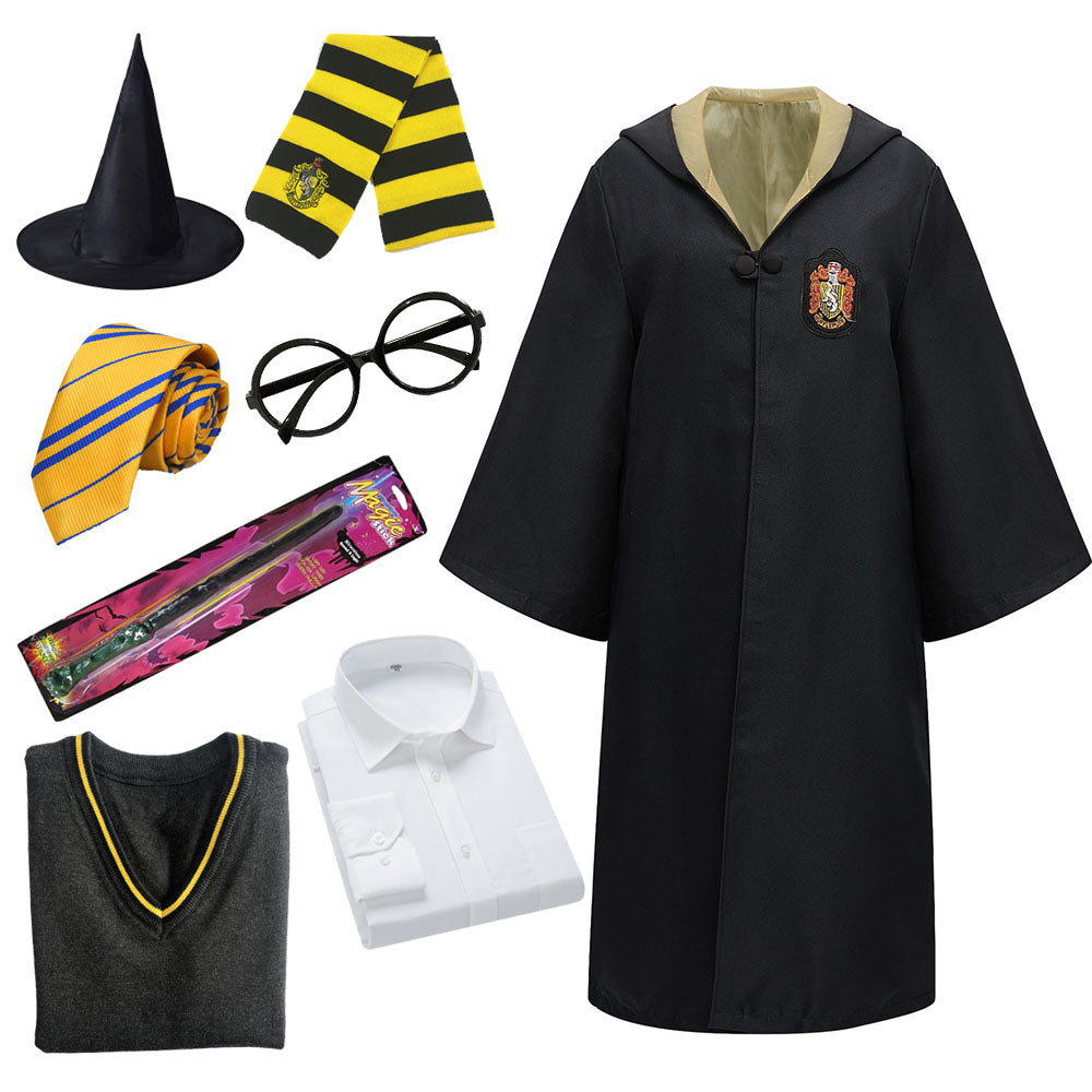 8PCS Kids And Adults Harry Potter Cosplay Costume Cloak Sweater Hat Scarf Shirt With Accessories
