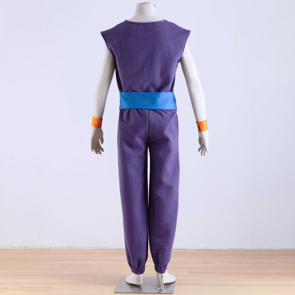 Dragon Ball Costume Piccolo Trainning Purple Suit Cosplay with Accessories for Men and Kids