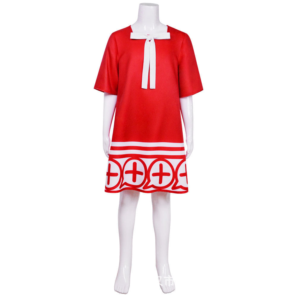 Spy x Family Costume Anya Forger Red Cosplay Dress Costume with Accessories for Women and Kids