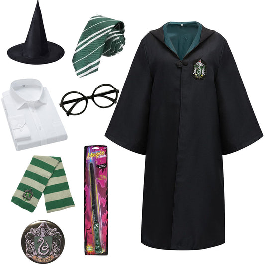 8PCS Kids And Adults Harry Potter Cosplay Costume Cloak Hat Scarf Shirt With Accessories