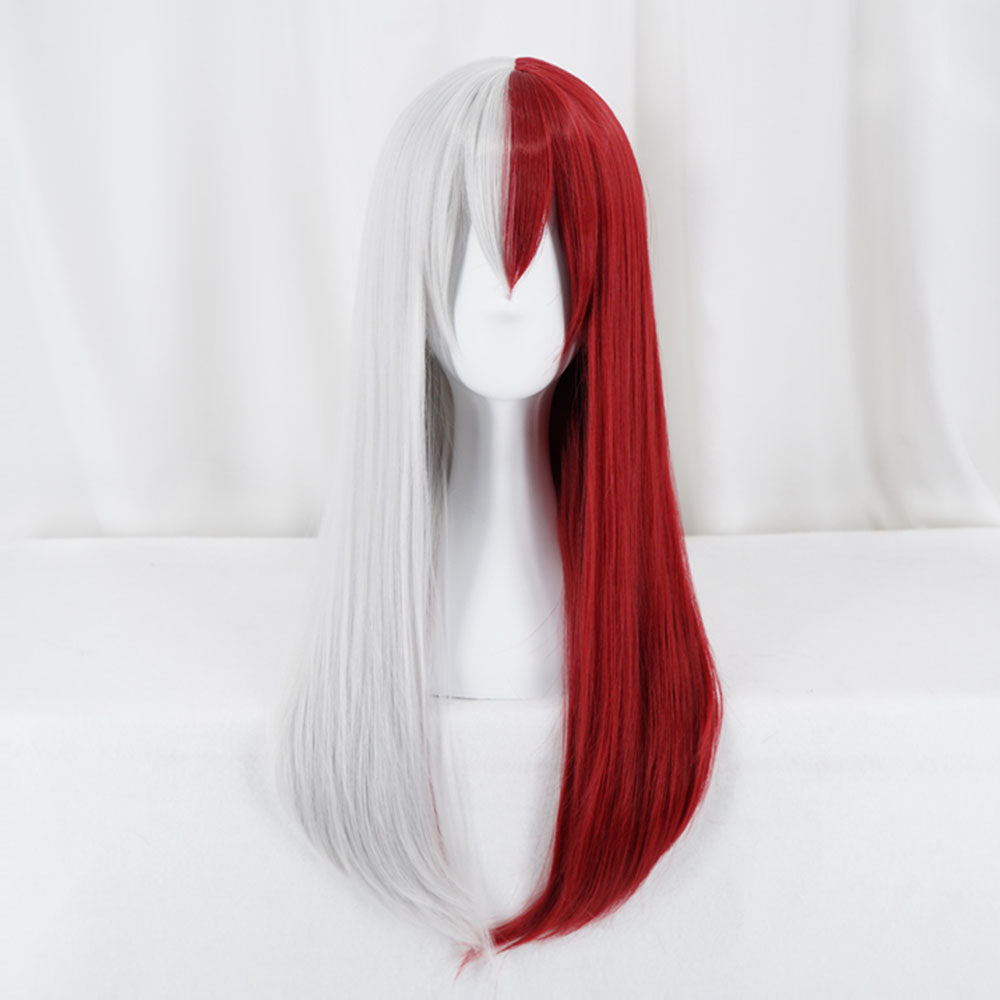 Anime My Hero Academia Todoroki Shoto Girl Cosplay Wig Heat Resistant Sythentic Hair
