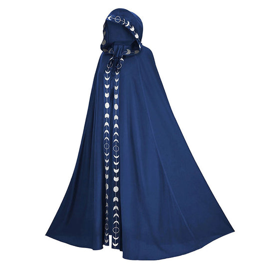 Halloween Cloak Middle Age Renaissance Cosplay Long Hooded Robe Unisex and Kids