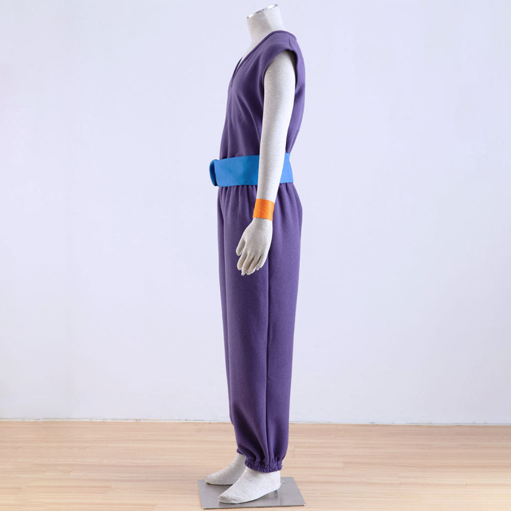 Dragon Ball Costume Piccolo Trainning Purple Suit Cosplay with Accessories for Men and Kids