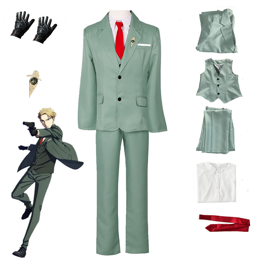 Spy x Family Costume Loid Forger Cosplay Full Outfit Costume with Accessories for Men and Kids