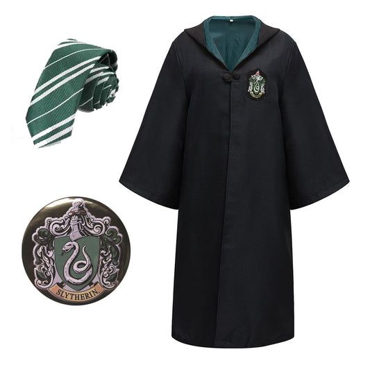 Kids And Adults Harry Potter Cosplay Costume Cloak With Tie and Badge